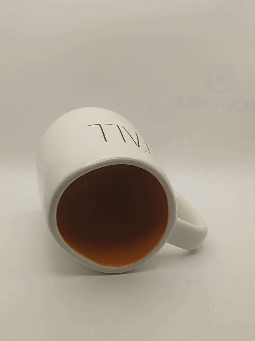 Rae Dunn Fall YAll Artisan Collection Ceramic Mug White Exterior With Orange Int